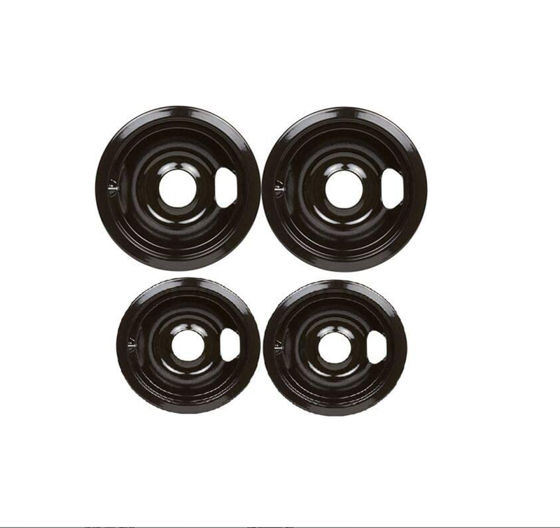 6-Inch Black Porcelain Burner Drip Pan Bowl - Fits GE Kenmore Cooktop Replaces WB32X5070