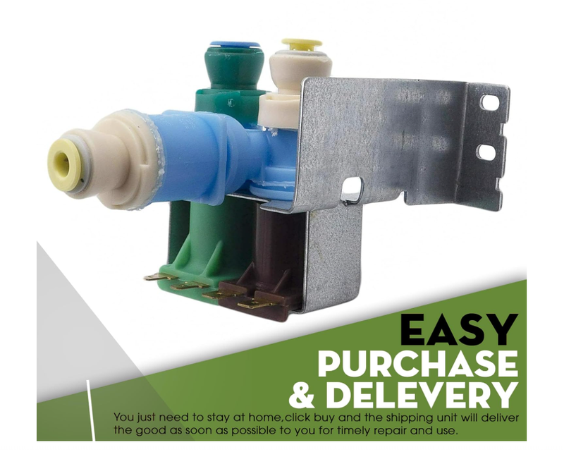 Water Inlet Valve Replacement For Whirlpool WRS325FDAB02 WRS325FDAB04 WRS325FDAT04 WRS325FDAM04 WRS325FDAT02 WRS325FDAB05 WRS325FDAW01 WRS325FDAB06 WRS325FDAM01 WRS325FDAM02 WRS325FDAD02 Refrigerator