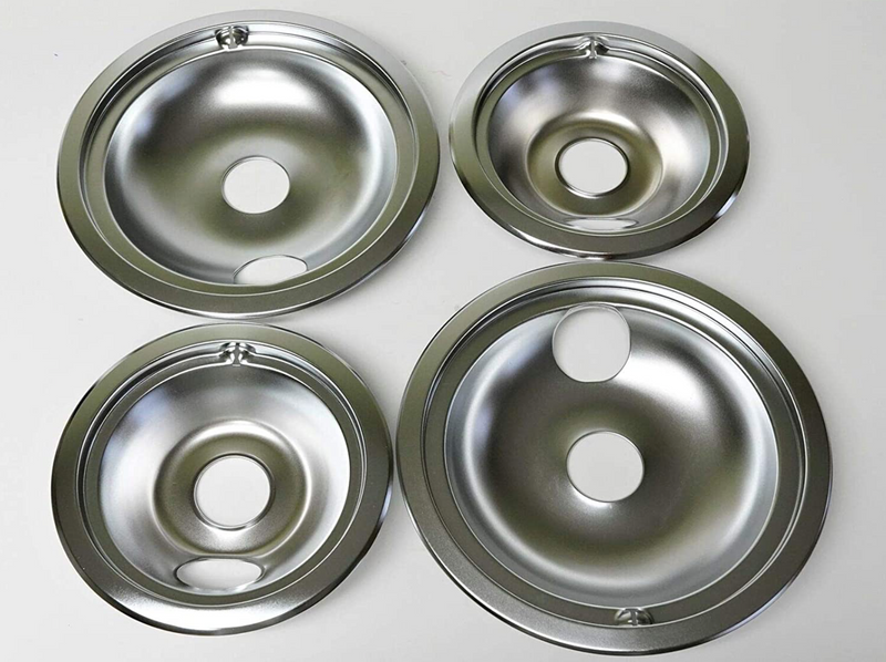 DP Genuine GE Chrome Range Pans Bowls 2 of WB31T10010 2 of WB31T10011 + many models in description - OKS Supply LLC